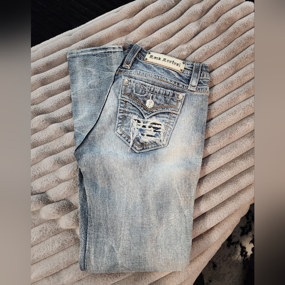 Rock Revival Women's Light Blue Boyfriend Jeans